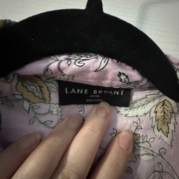 Lane Bryant Lilac Floral Cotton Shirt – 26/28 – Button Detail – Dress Up or Down - Picture 4 of 8